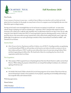 CNLT Fall 2020 newsletter